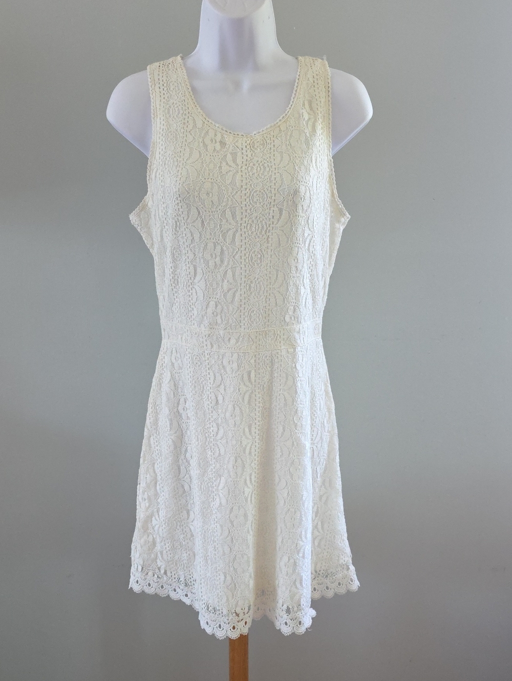NWT Japna Cream Lace Sleeveless Mini Dress - MEDIUM